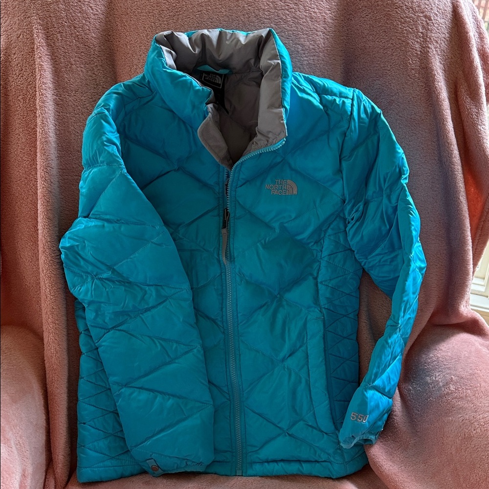 The North Face Turquoise Quilted Jacket